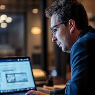 Journalist working on a laptop